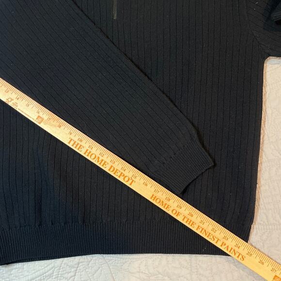 ProQuip Lambswool Lined 1/4 Zip Golf Sweater Large Windproof Ribbed Outdoor - Picture 8 of 8